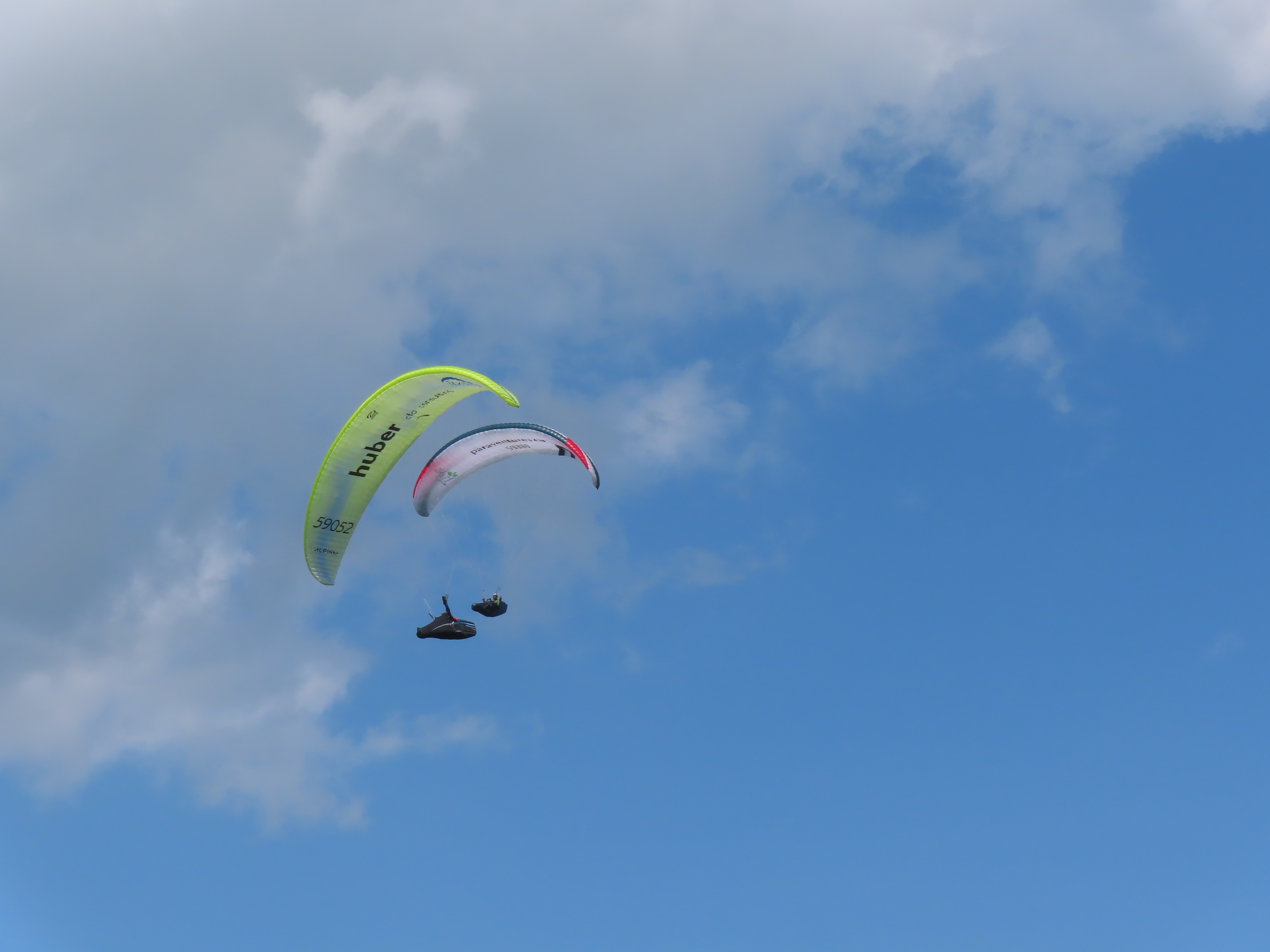 Paragliders in the air